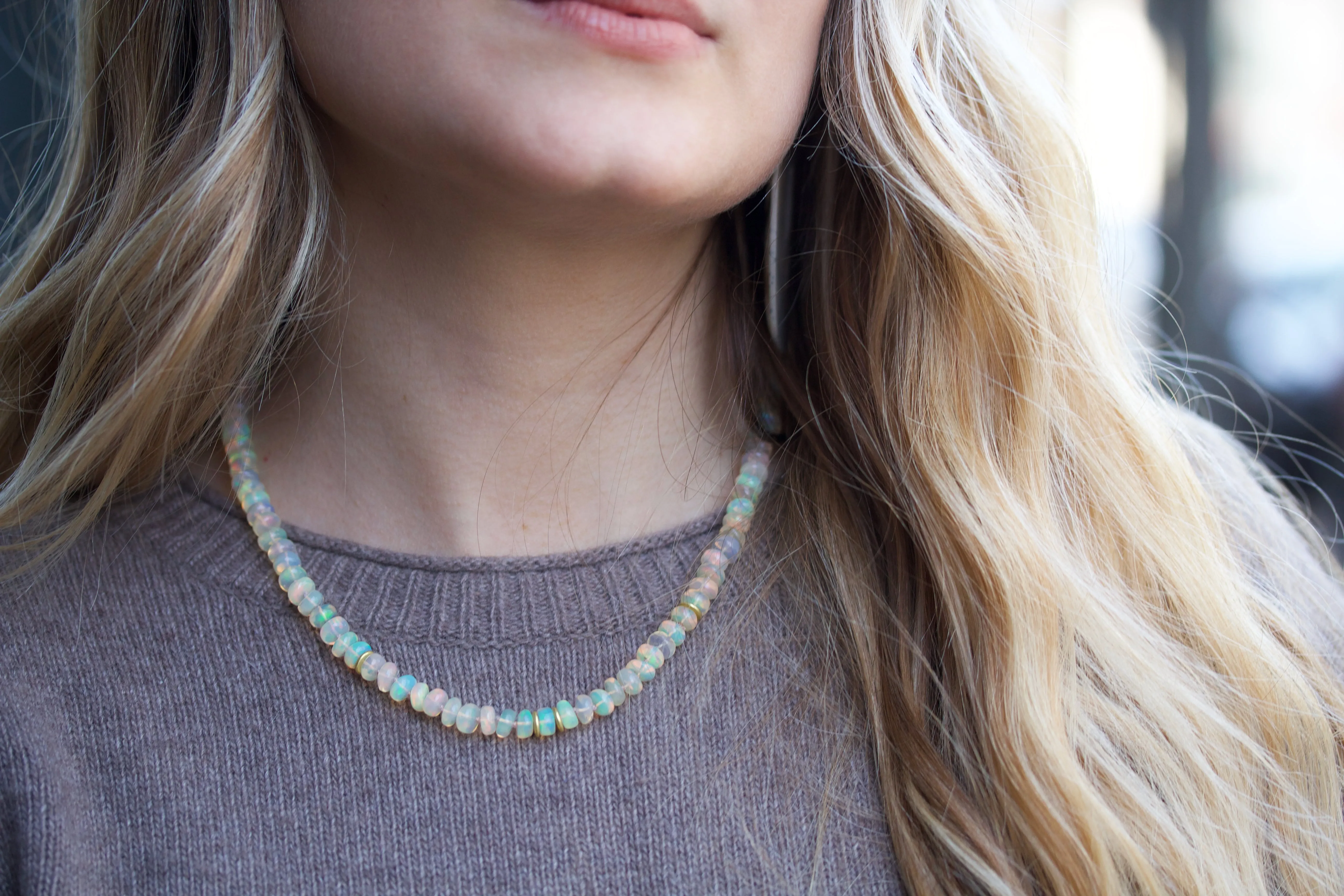 Opal & High Karat Gold Necklace