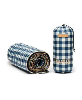 Original Puffy Blanket, Navy Gingham