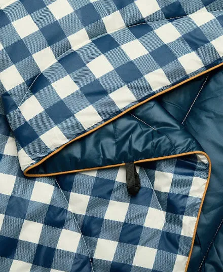 Original Puffy Blanket, Navy Gingham