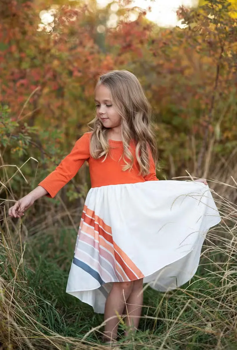Rainbow Dress - Rust