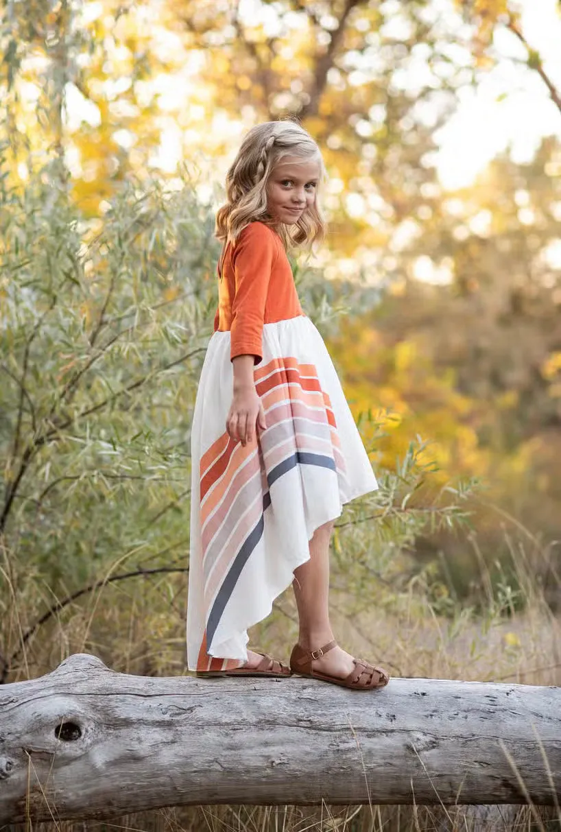 Rainbow Dress - Rust