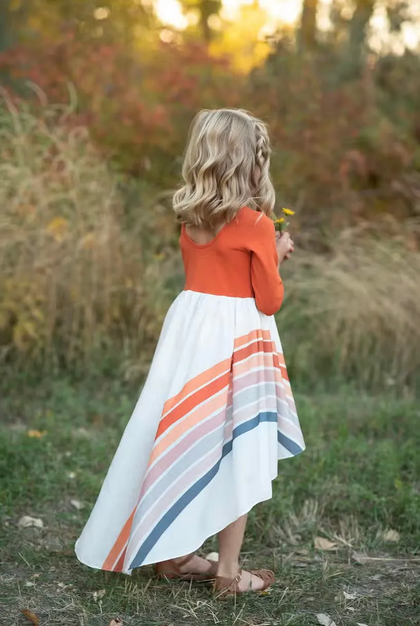 Rainbow Dress - Rust