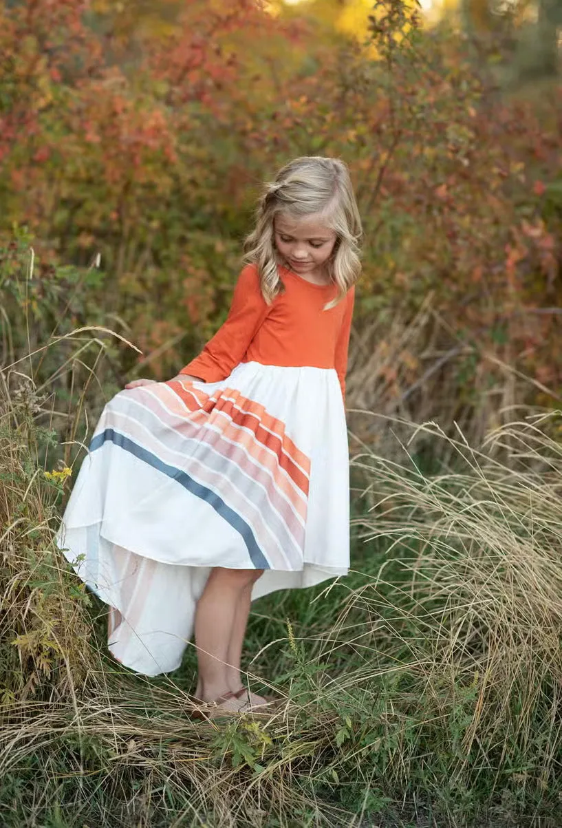 Rainbow Dress - Rust