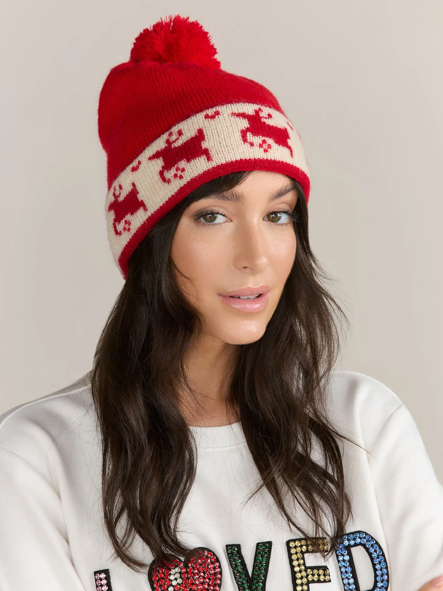 Reindeer Pom Pom Beanie