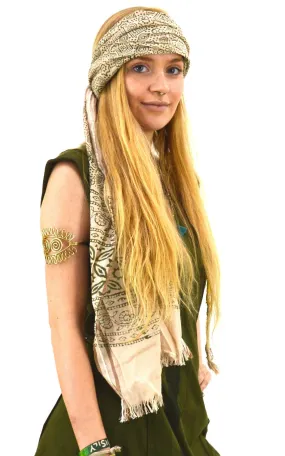 Scarf, Shawl, Hair Wrap, Block Print