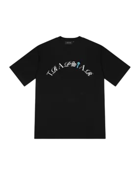 SCRIPT TEE – BLACK/TEAL