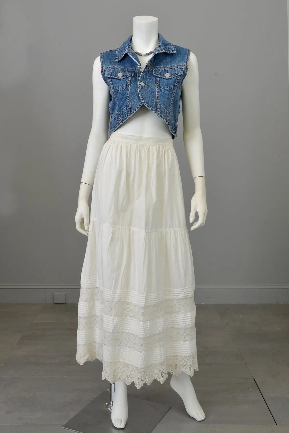 Vintage Calvin Klein Cropped Denim Vest