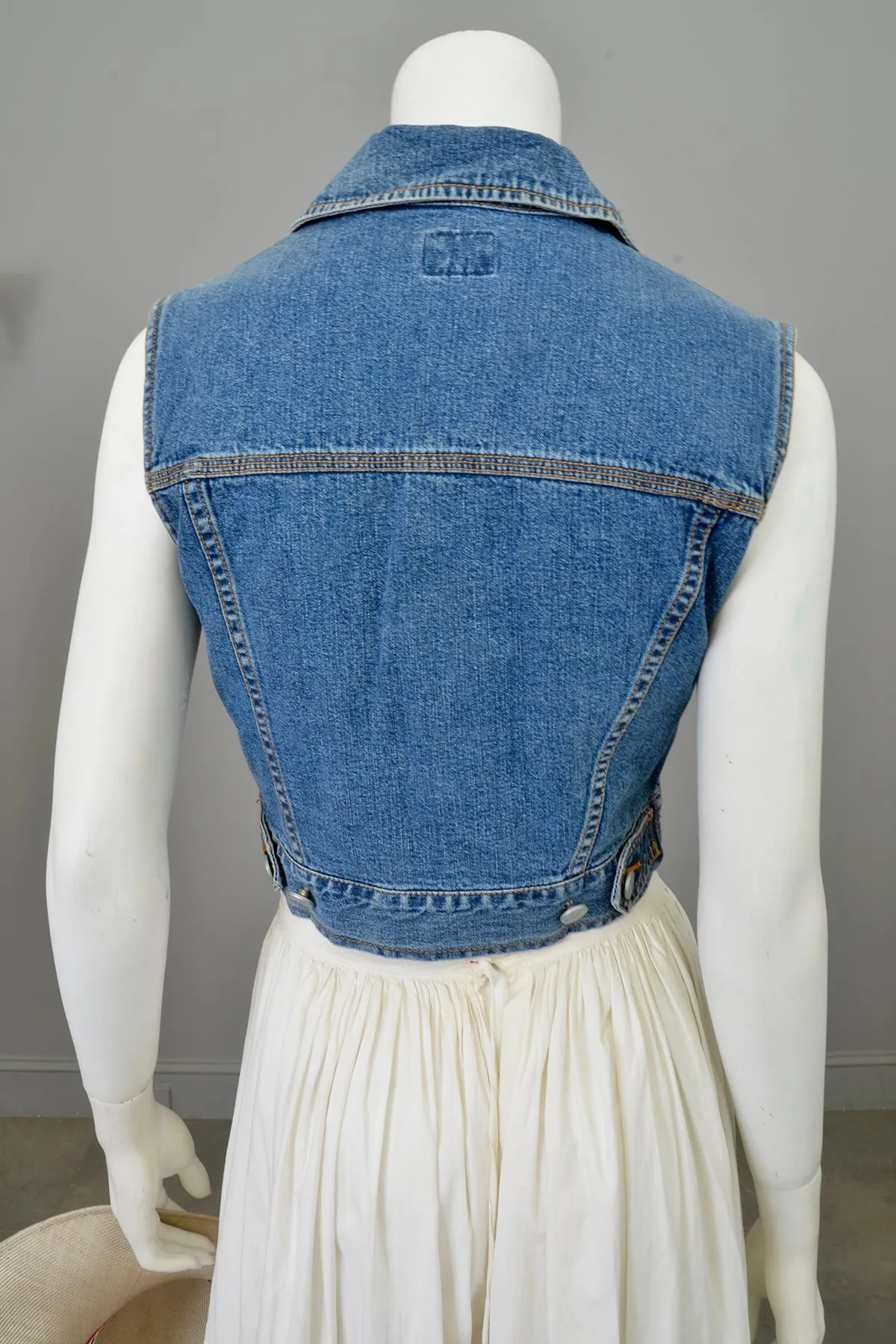 Vintage Calvin Klein Cropped Denim Vest
