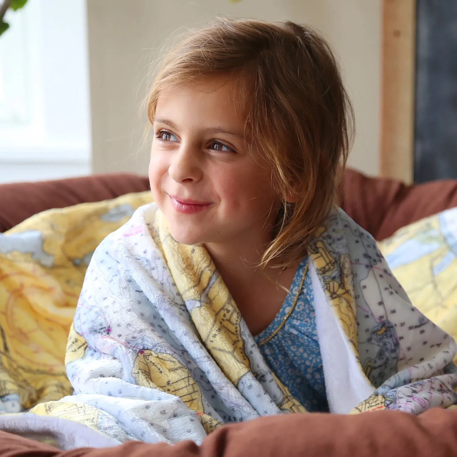 Wellfleet Nautical Chart Blanket