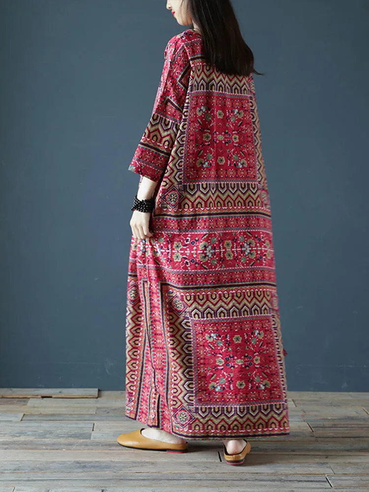 Wild Dreams Double Pocket Robe Maxi Dress